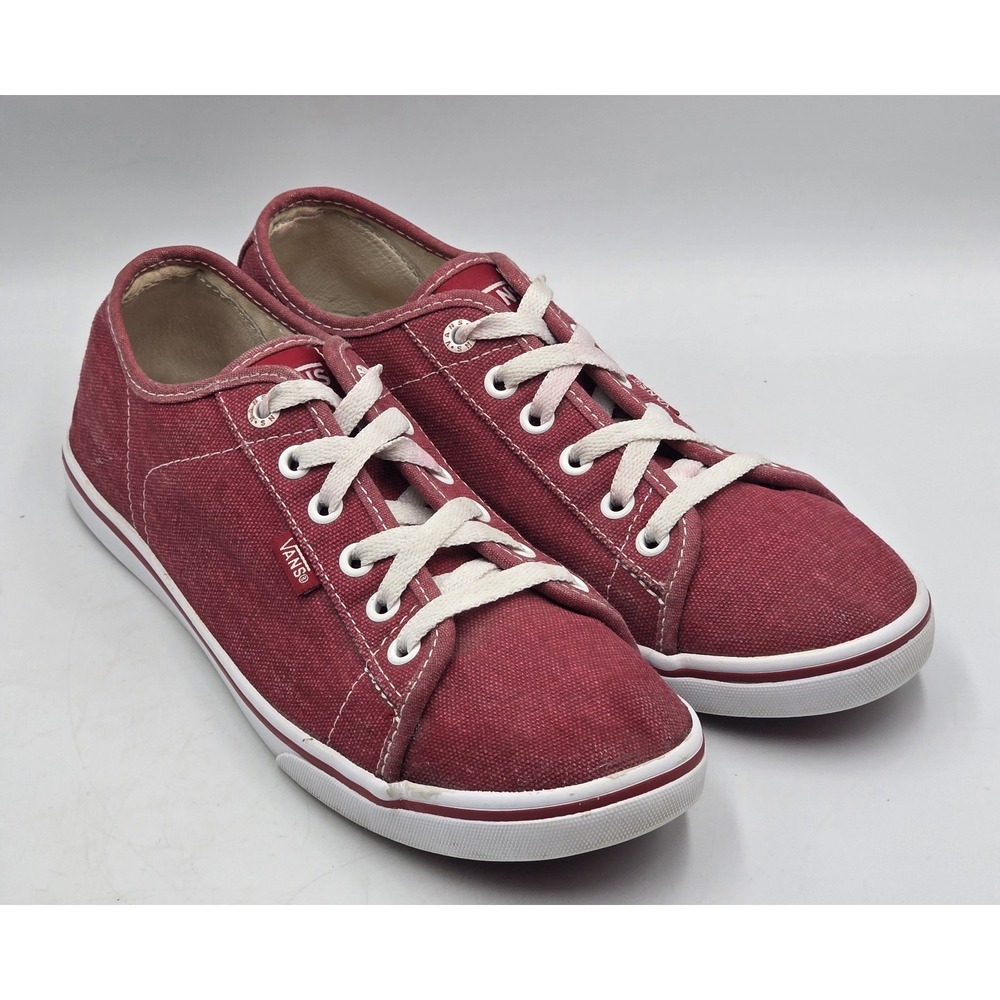 Vans Ferris Red Canvas Low Top Skate Sneakers Women's 8.5
